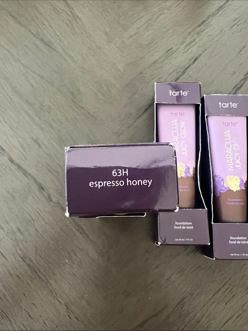 tarte Maracuja Foundation - Lavender & Gold shade 63H espresso honey lot of 3